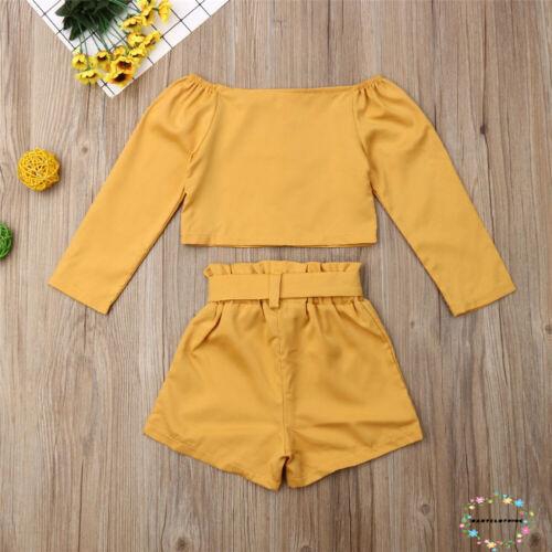 Set áo tay dài + quần short kiểu dáng dễ thương xinh xắn cho bé gái