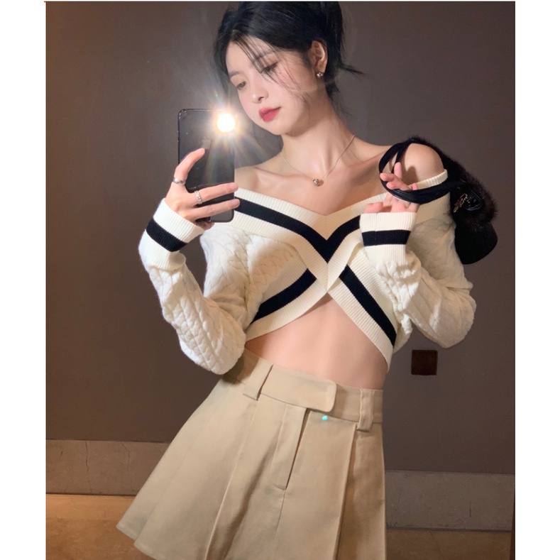 Áo lửng kumikumi tay dài hở vai thời trang dành cho nữ