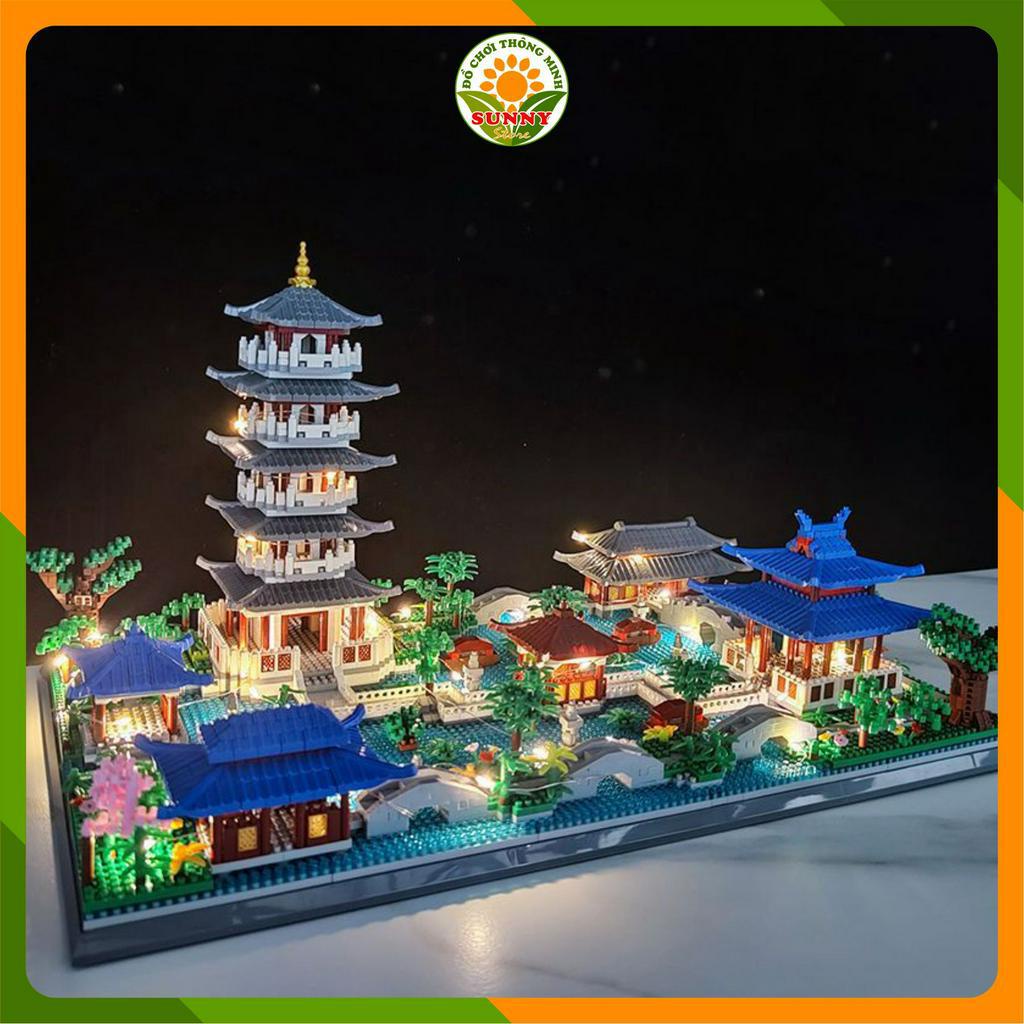 Mô hình lắp ghép 3D Công trình kiến trúc Tây Hồ Hàng Châu tuyệt đẹp - Kích thước: 43x27x31cm - 5186pcs - Sunny