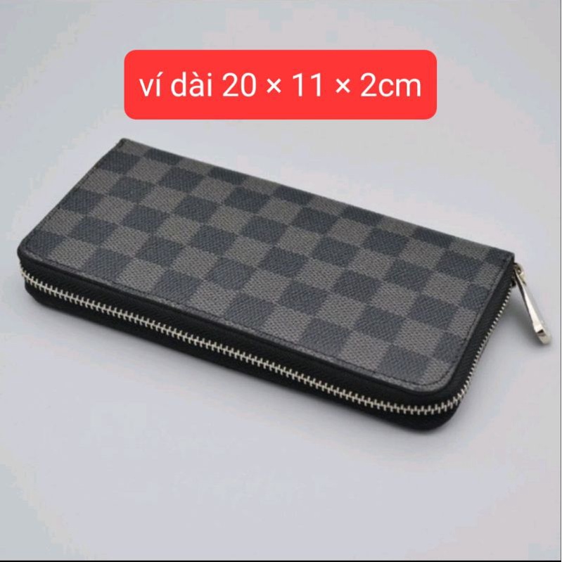 Com Bo Thắt Lưng / Dây Nịt Nam + Ví Da Dài Cao Cấp Kẻ Caro