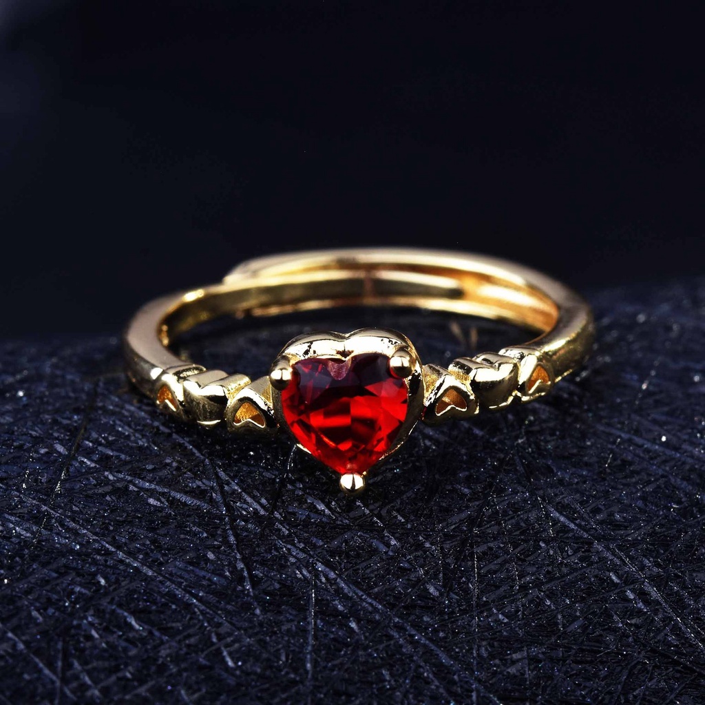 Nhẫn Mạ VàNg 18K ĐíNh Đá HìNh Tim Xinh XắN (925)