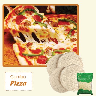 Combo Đế bánh Pizza loại 20cm (4 chiếc)+ Phô mai Mozzarella Anchor bào sợi 300g