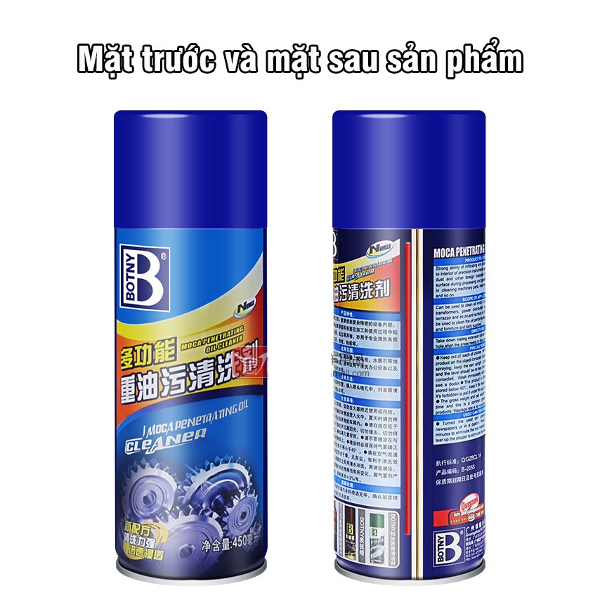 Chai xịt tẩy rửa vệ sinh sên đa năng Botny B-2055 siêu sạch dung tích 450ml