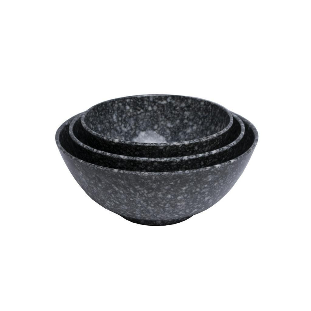 Combo 2 Tô tròn to nhựa Melamine vân đá đen