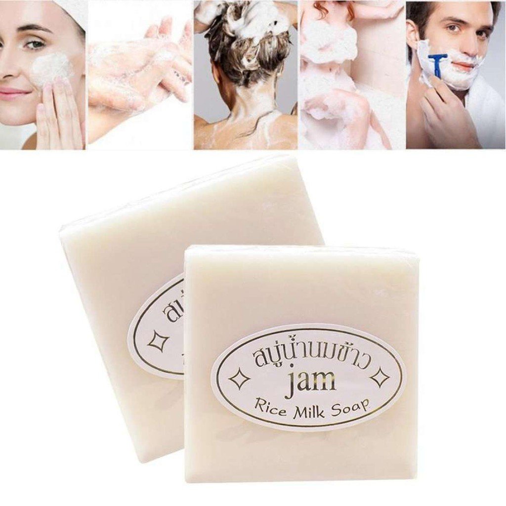 Xà Phòng Cám Gạo Soap Gạo Thái Lan Jam Rice Milk Soap Dưỡng Trắng Da, Ngừa Thâm Mụn, Viêm Lỗ Chân Lông