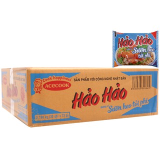 Mì ăn liền hương vị sườn heo tỏi phi Hảo Hảo thùng 30 gói x 73g