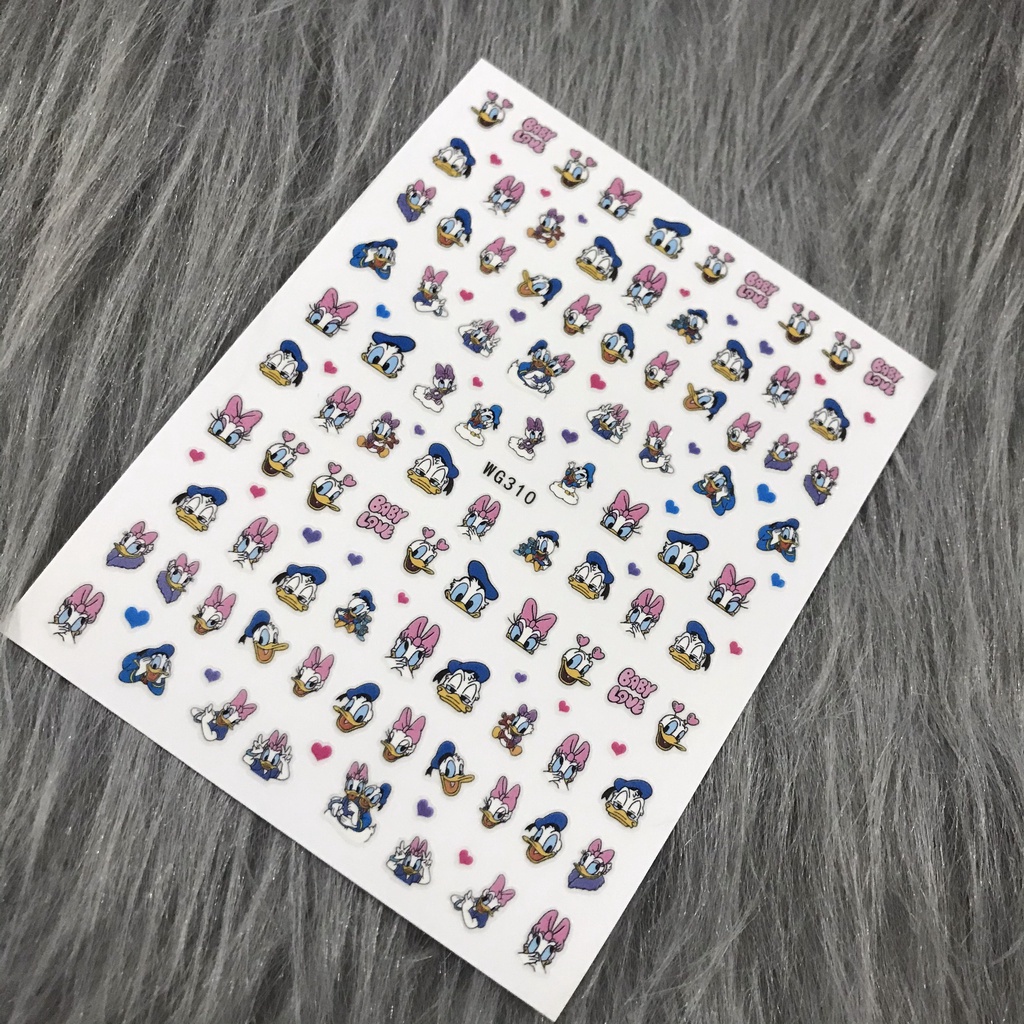 sticker dán móng hoạt hình vịt donal