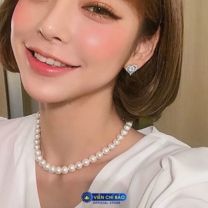 Bông tai bạc nữ Double Heart chất liệu bạc 925 thời trang phụ kiện trang sức nữ thương hiệu Viễn Chí Bảo B400332