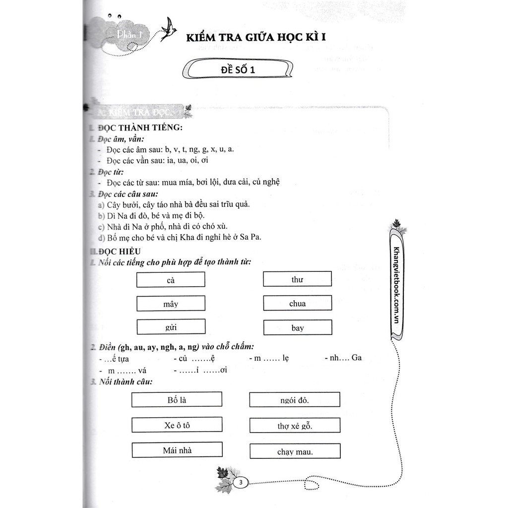 Sách - 100 Đề Kiểm Tra Tiếng Việt Lớp 1 - Tập 1 (Biên Soạn Theo Chương Trình Mới)