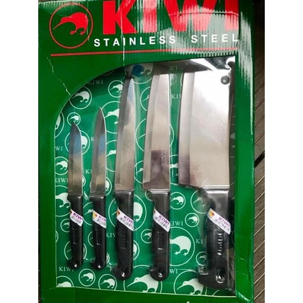 Bộ Dao 5 Món Kiwi Thái Lan cán nhựa tiện lợi W5P hàng nhập khẩu chính hãng