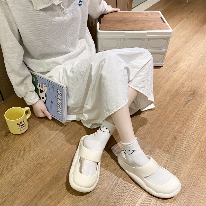 Dép Quai Ngang Chống Trượt Phong Cách Retro Dễ Thương