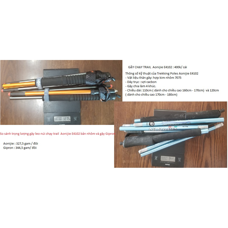 Gậy Aonijie E4102 leo núi chạy trail gấp khúc