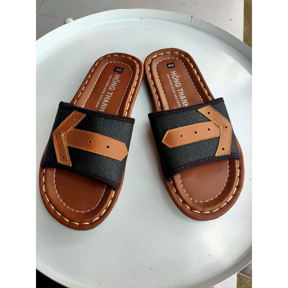 (XẢ KHO)Dép Quai Ngang Da Nam Cao Cấp Mẫu Mới Siêu Đẹp Hồng Thạnh