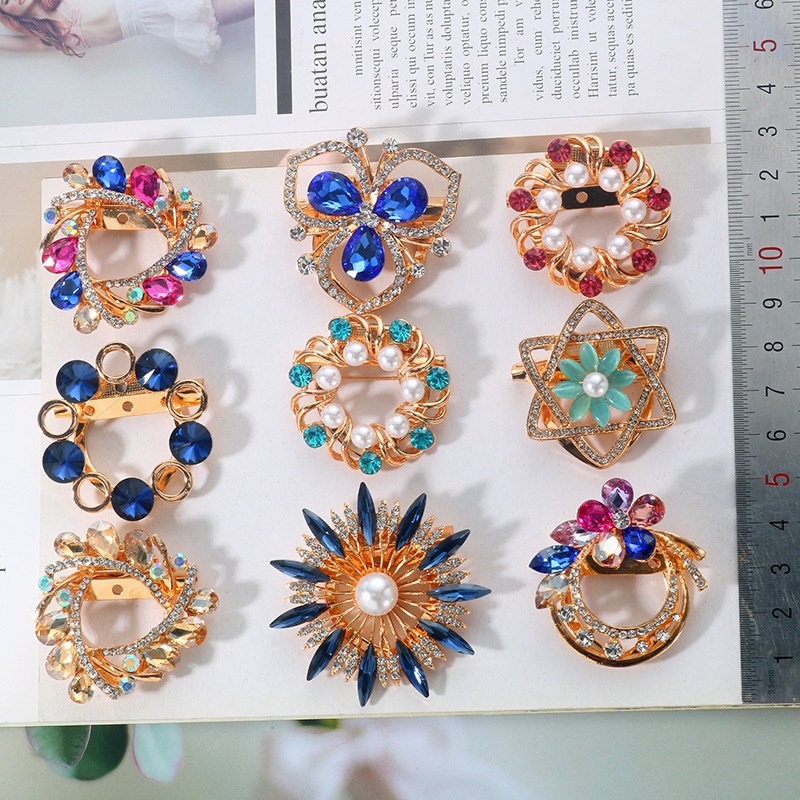 Trâm cài áo hình hoa đính đá nhiều màu xinh xắn thời trang