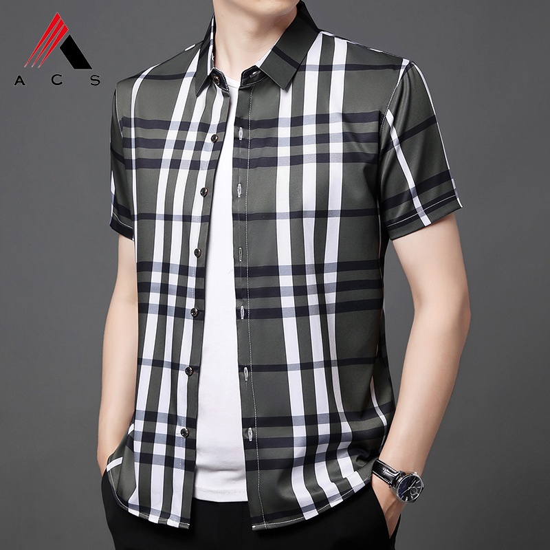 Áo Sơ Mi Ngắn Tay In Họa Tiết Thời Trang Công Sở Dành Cho Nam