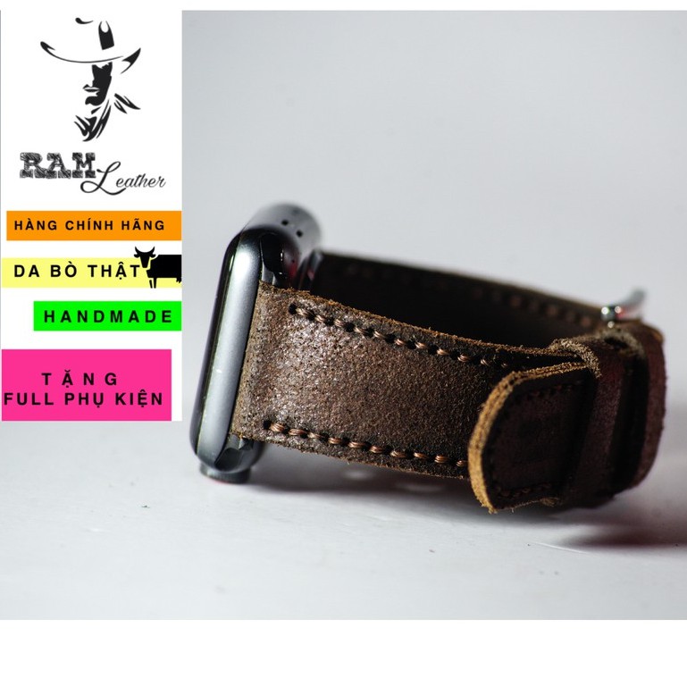 Dây đồng hồ Apple Watch , Iwatch , Iphone Watch Da Bò Thật  RAM Leather Classic  Bền Đẹp
