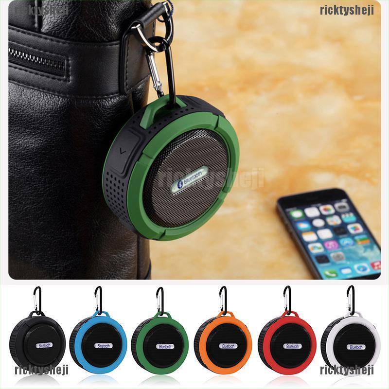 （ricktysheji）Waterproof Bluetooth Speaker Big Suction Cup Outdoor Sports Mini TF Music Player