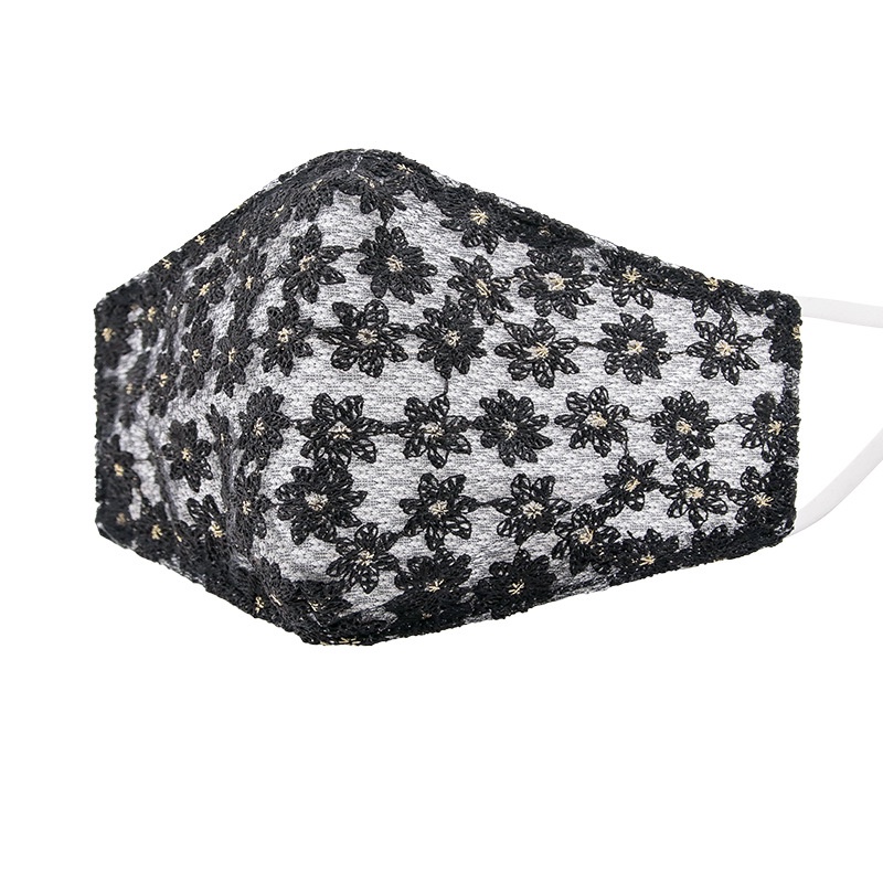 Khẩu Trang Ren Thêu Hoa Siêu Mỏng Thoáng Khí Chống Bụi Dành Cho Nữ