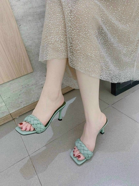Guốc nữ quai đan gót 5p sang chảnh ms HH17