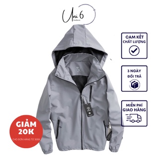 Áo Khoác Gió Nam Nữ Chất Liệu Tráng Bạc, Chống Nước, Chống Tia UV, Áo Gió Đi Phượt 2 Lớp Mũ Tháo Rời UNI6