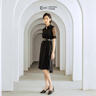 Váy Sơ mi tay phối lưới CCHAT