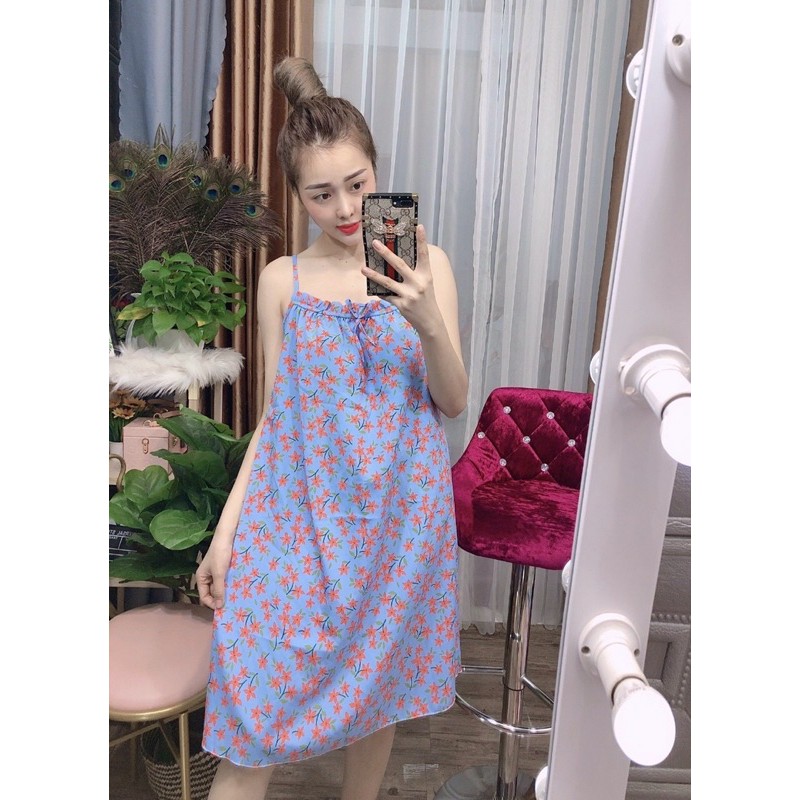 Đầm ngủ 2 dây lụa mặc nhà siêu mát | BigBuy360 - bigbuy360.vn