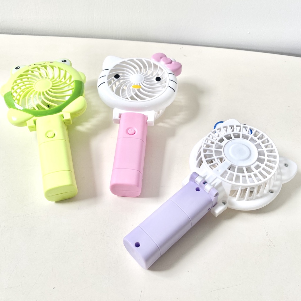 Quạt Cầm Tay Mini Tích Điện Cartoon Fan, Quạt Sạc USB Di Động Tiện Lợi - Hàng Chính Hãng Zimbababy