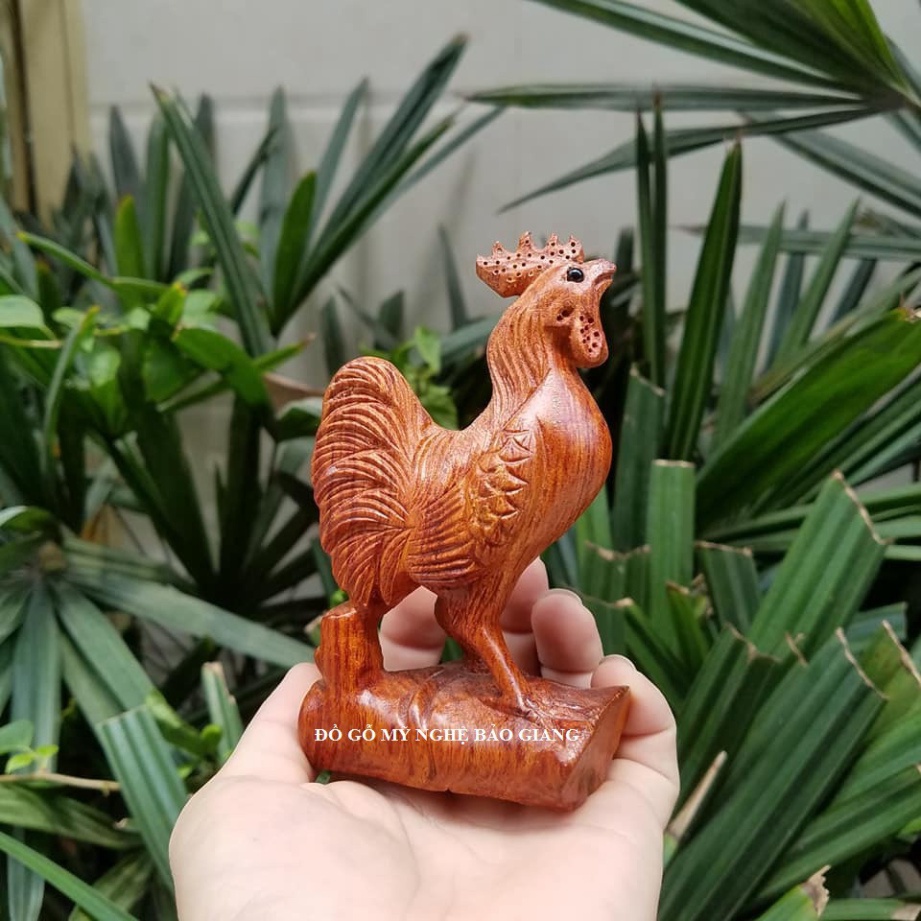 [GIA RE] Tượng con gà gỗ hương cao 12 cm (mẫu mới)