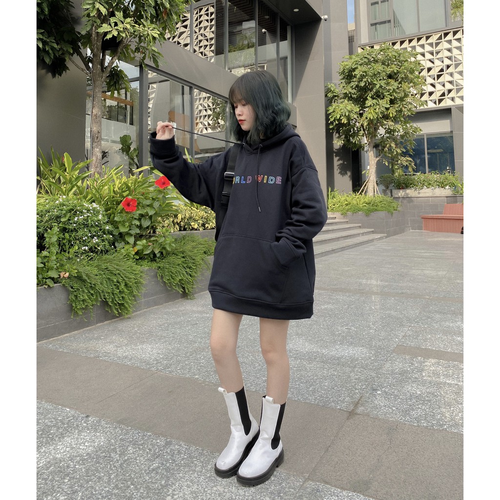 Áo khoác nỉ form rộng WORLDWIDE ulzzang (Ảnh Thật) | WebRaoVat - webraovat.net.vn