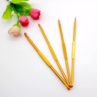 kim móc len cuộn, len sợi 2 đầu vàng