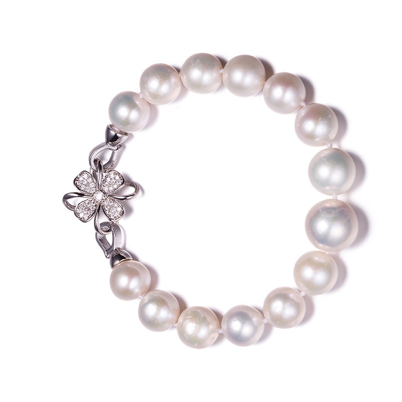 [K35B] Phụ kiện trang sức (DIY) - Chốt khóa cỏ 4 lá nạm đá gắn mặt làm vòng cổ vòng tay