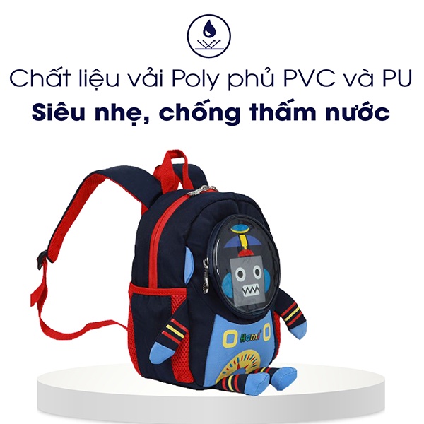 Balo mẫu giáo Hami 209 xanh, balo đi học cho bé trai từ 1 tuổi đến 5 tuổi, chống thấm nước, siêu nhẹ, bảo hành miễn phí
