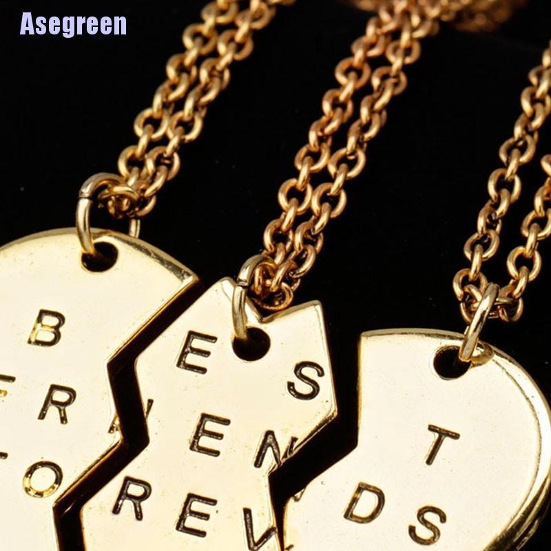 Set 3 Dây Chuyền Mặt Trái Tim Vỡ Thời Trang