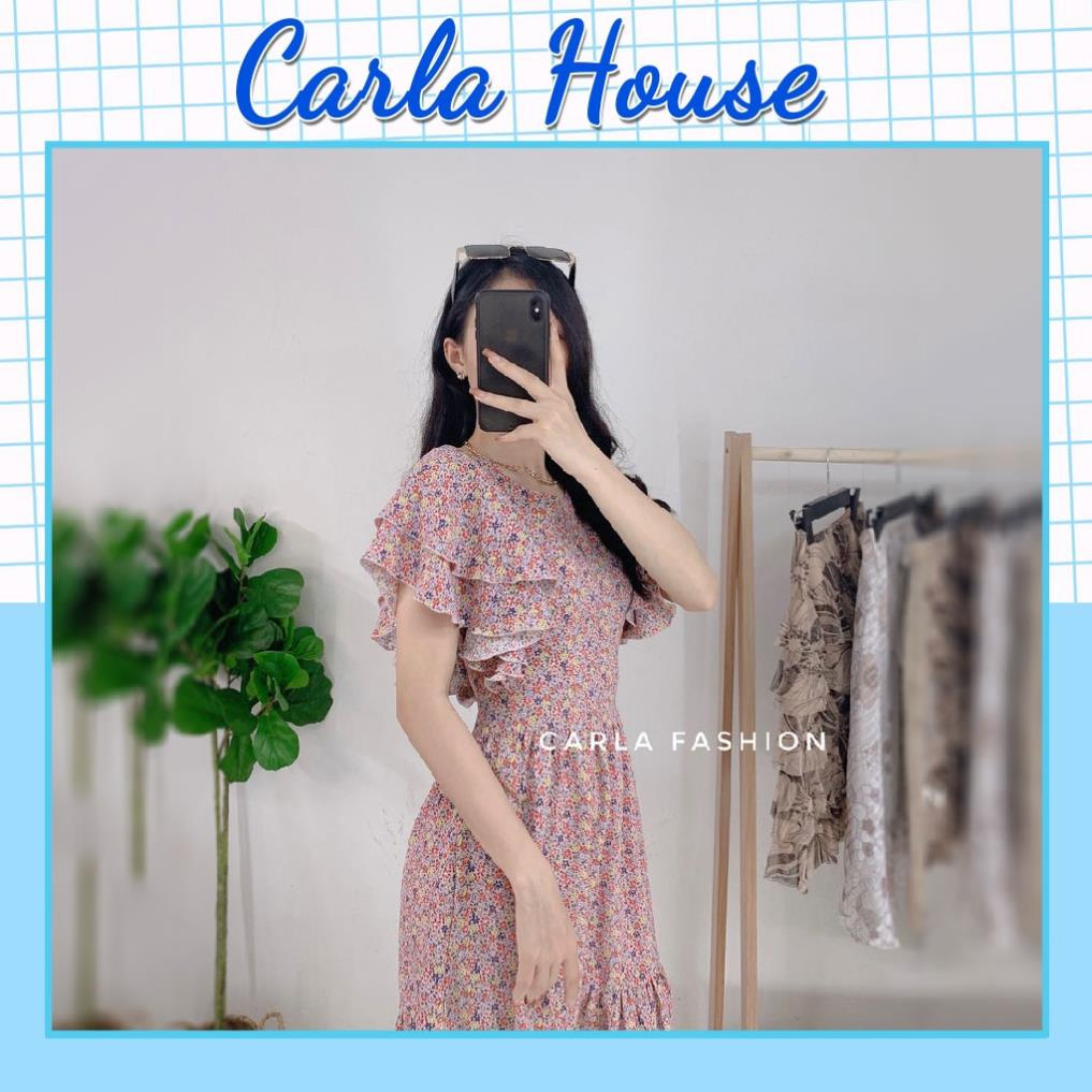 Váy hoa nhí tay cánh tiên đuôi cá vintage CARLA V14