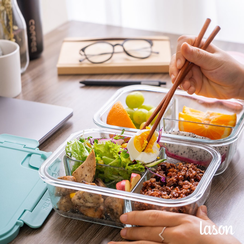 Hộp đựng cơm thủy tinh Lason trong suốt, hộp đựng thức ăn văn phòng CB-HC-TT00405