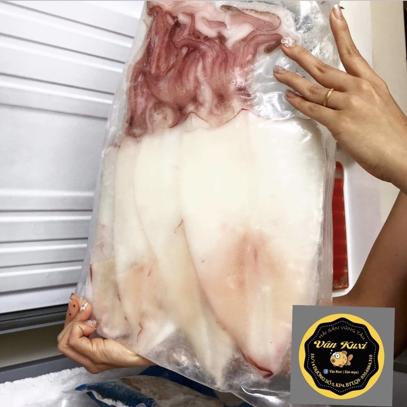 Mực 1 nắng Vũng Tàu tươi ngon size biếu tặng sang xịn túi 1kg