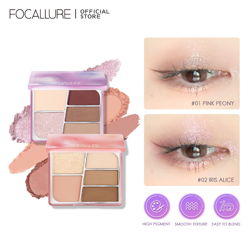 Bảng Phấn Mắt Focallure 5 Màu Tông Nhũ Và Lì Với Kết Cấu Mềm Mại