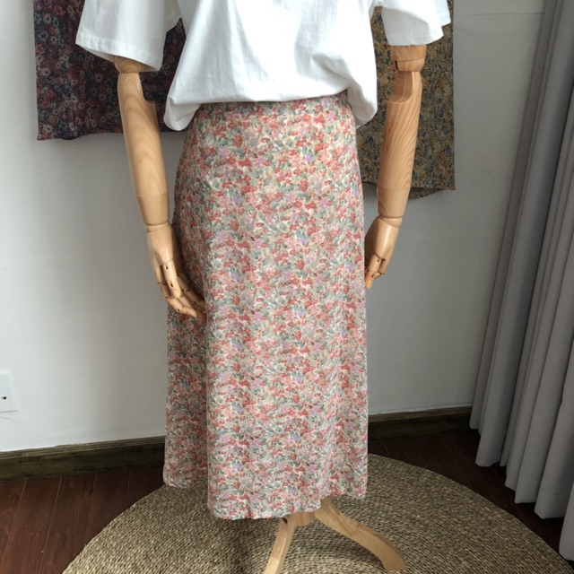 Chân váy hoa [Ảnh thật] (Nữa lưng thun co giãn, có lót và họa tiết hoa tiny trendy) | BigBuy360 - bigbuy360.vn