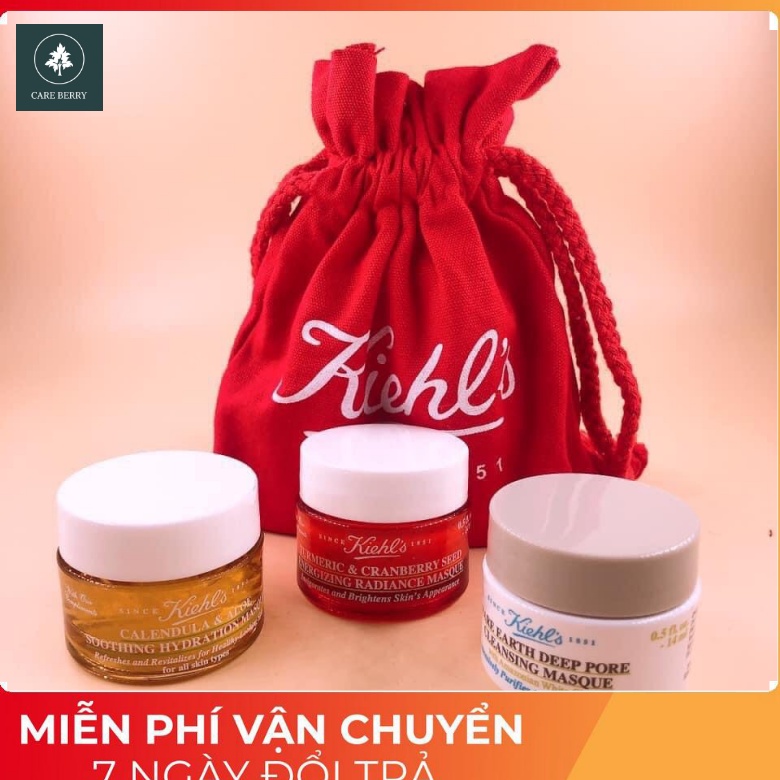 Túi mỹ phẩm rút dây màu đỏ Kiehl's nhỏ gọn size du lịch