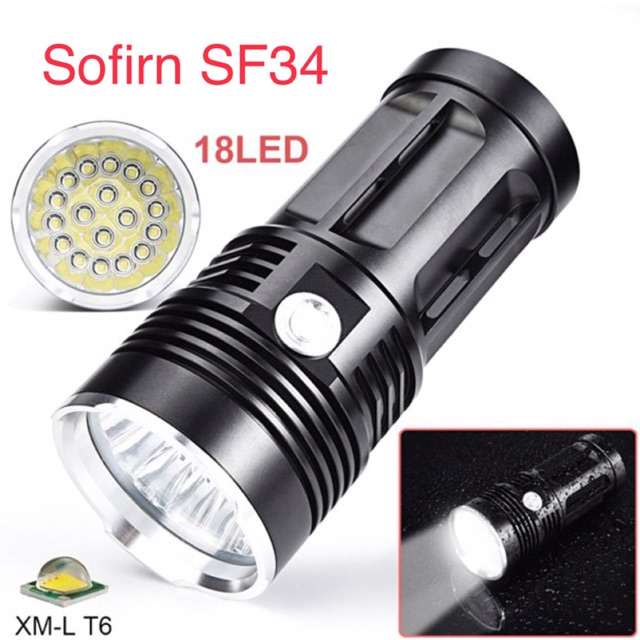 Đèn Pin LED siêu sáng 18 LED XML T6 Sofirn SF34 Bản Đặc Biệt