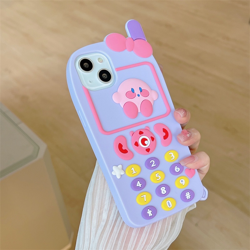 Ốp Điện Thoại Silicon Chống Rơi Họa Tiết Ngôi Sao Kirby Màu Tím/Xanh Dương Cho iPhone XS Max 11ProMax 12ProMax 13ProMax