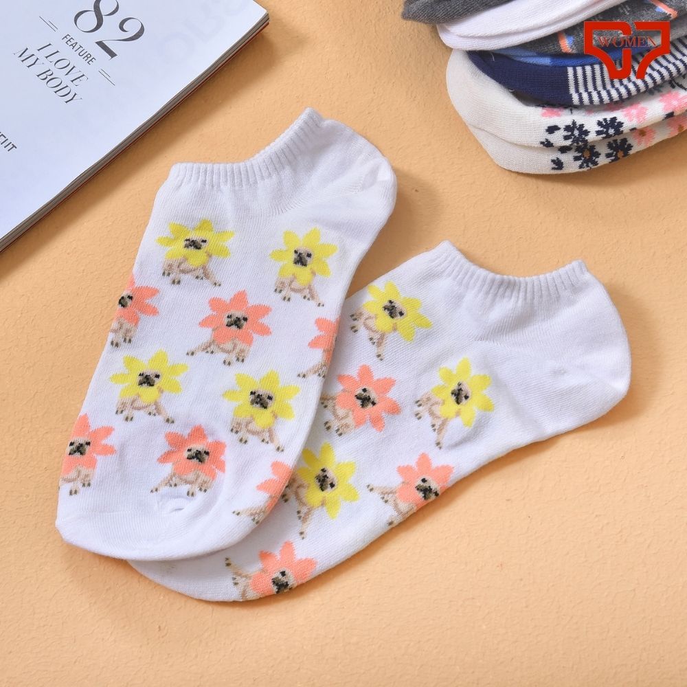 Tất Vớ Nữ Cổ Ngắn Co&amp;Com PKTN1500 Chất Liệu Cotton Thoáng Chân Thấm Hút Mồ Hôi