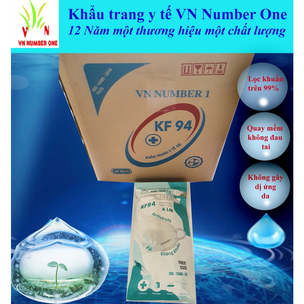 , Khẩu Trang KF94 , Khẩu trang Y Tế 4D VN Number One , Sản phẩm đạt chứng nhận CE Châu