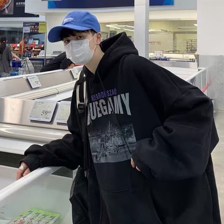 Áo Hoodie Dáng Rộng Có In Chữ Thời Trang Phong Cách Hàn Quốc Cho Nam Áo Hoodie Unisex Nam Nữ Basic Cao CấP áo hoodie unisex trơn