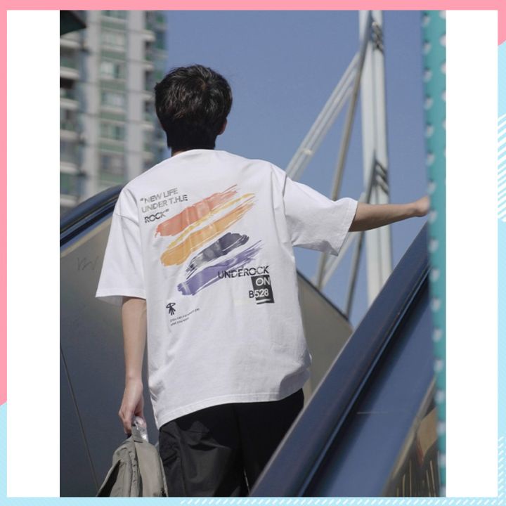 Áo thun unisex tay lỡ form rộng, áo phông nam nữ form rộng chất mát mịn thấm hút mồ hôi in hình NEW LIFE