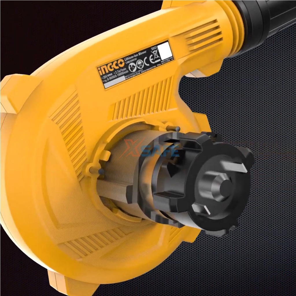 Máy thổi bụi dùng pin Lithium 20V INGCO CABLI200181 Máy hút bụi tốc độ không tải 0-9000/0-18000vòng/ph Kèm 1 pin 2.0Ah