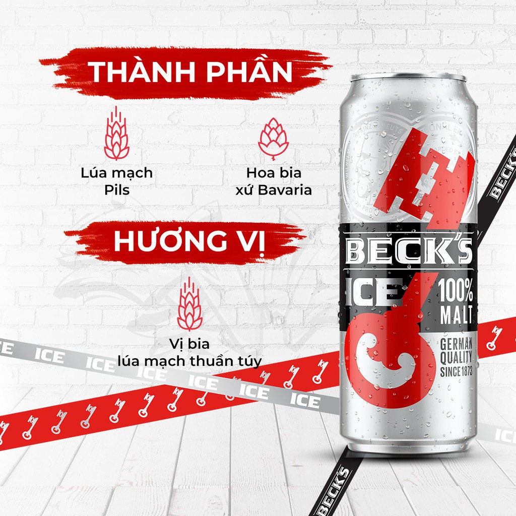 Thùng bia Beck's ice 24 lon date mới