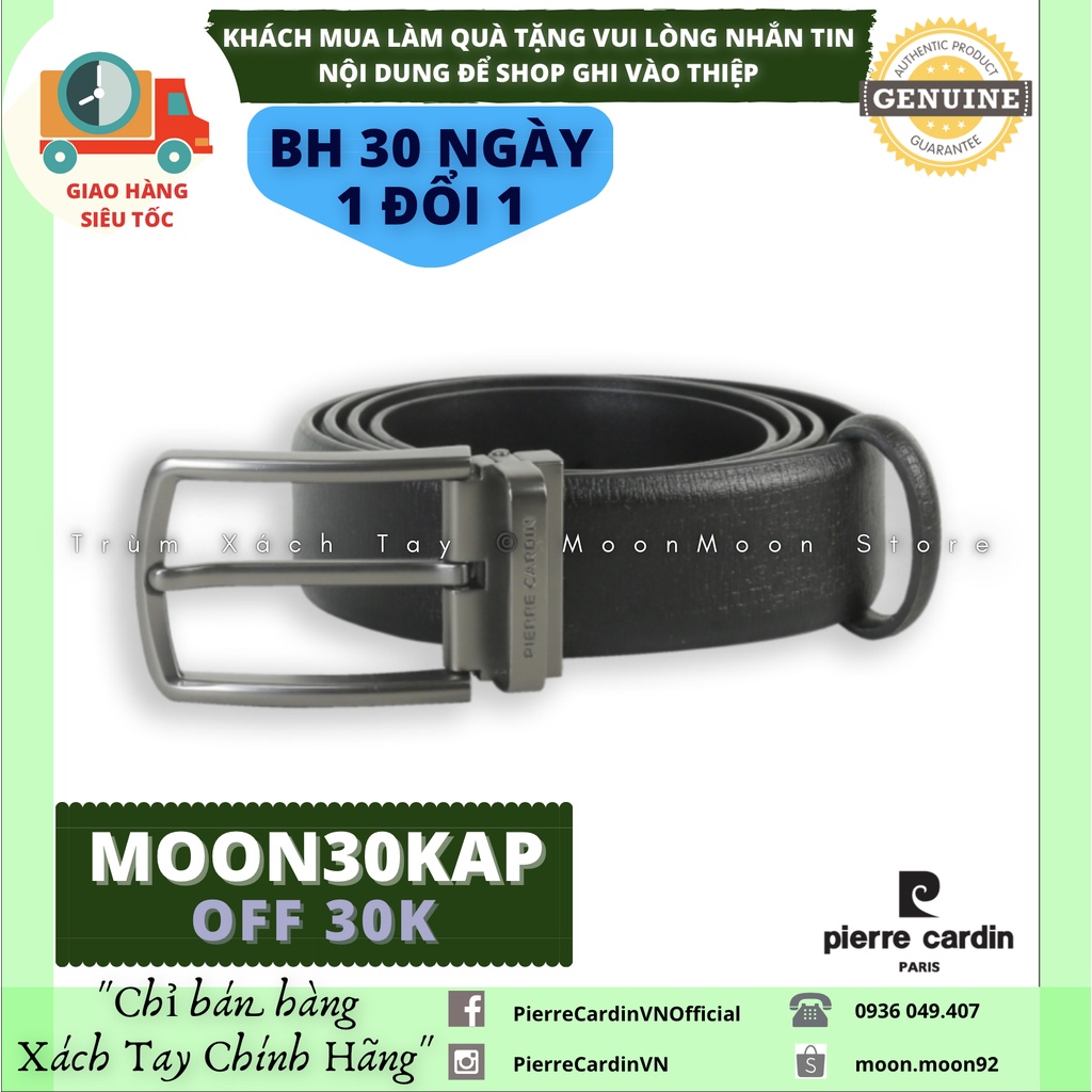 Dây Nịt PIERRE CARDIN 🎟MÃ 30K🎟 PC23 Hàng Da Nam CHÍNH HÃNG Thời Trang Auth Malaysia SALE 70%