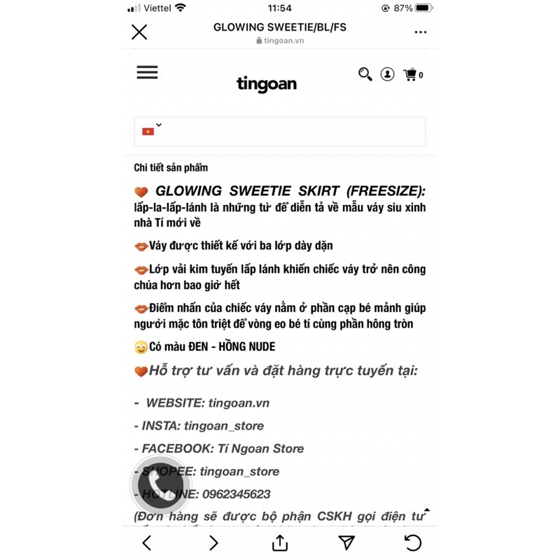 Chân váy Tí ngoan Glowing Sweetie