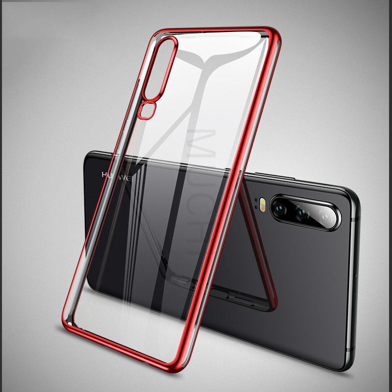 Ốp điện thoại TPU mềm trong suốt viền màu thời trang cho Huawei P30 Pro/P30 Lite/P30